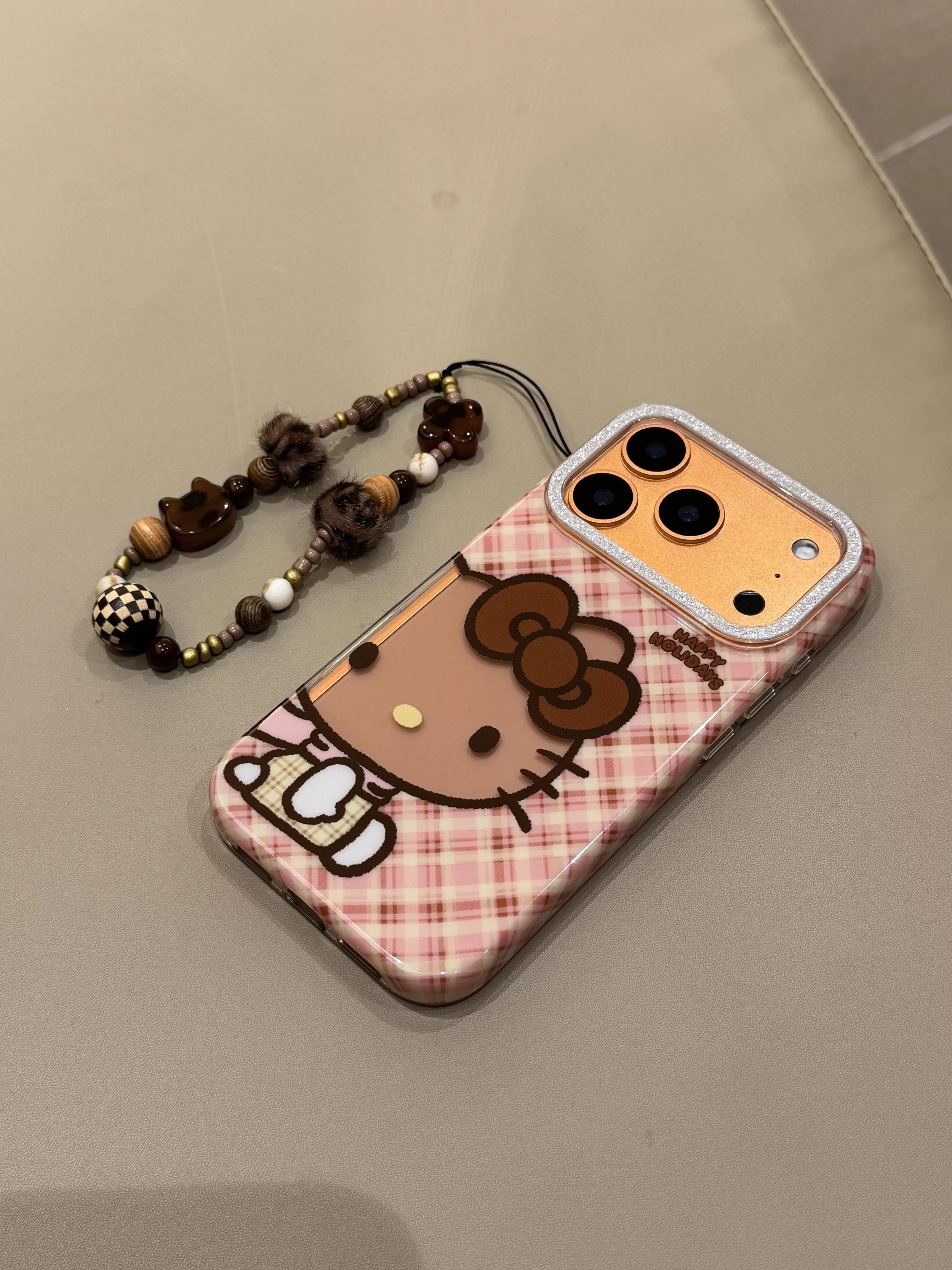 Kwmobile Crossbody Case Compatible With HONOR 50 Case Strap - Cherry Blossoms Pink/Dark Brown/Transparent - View #6