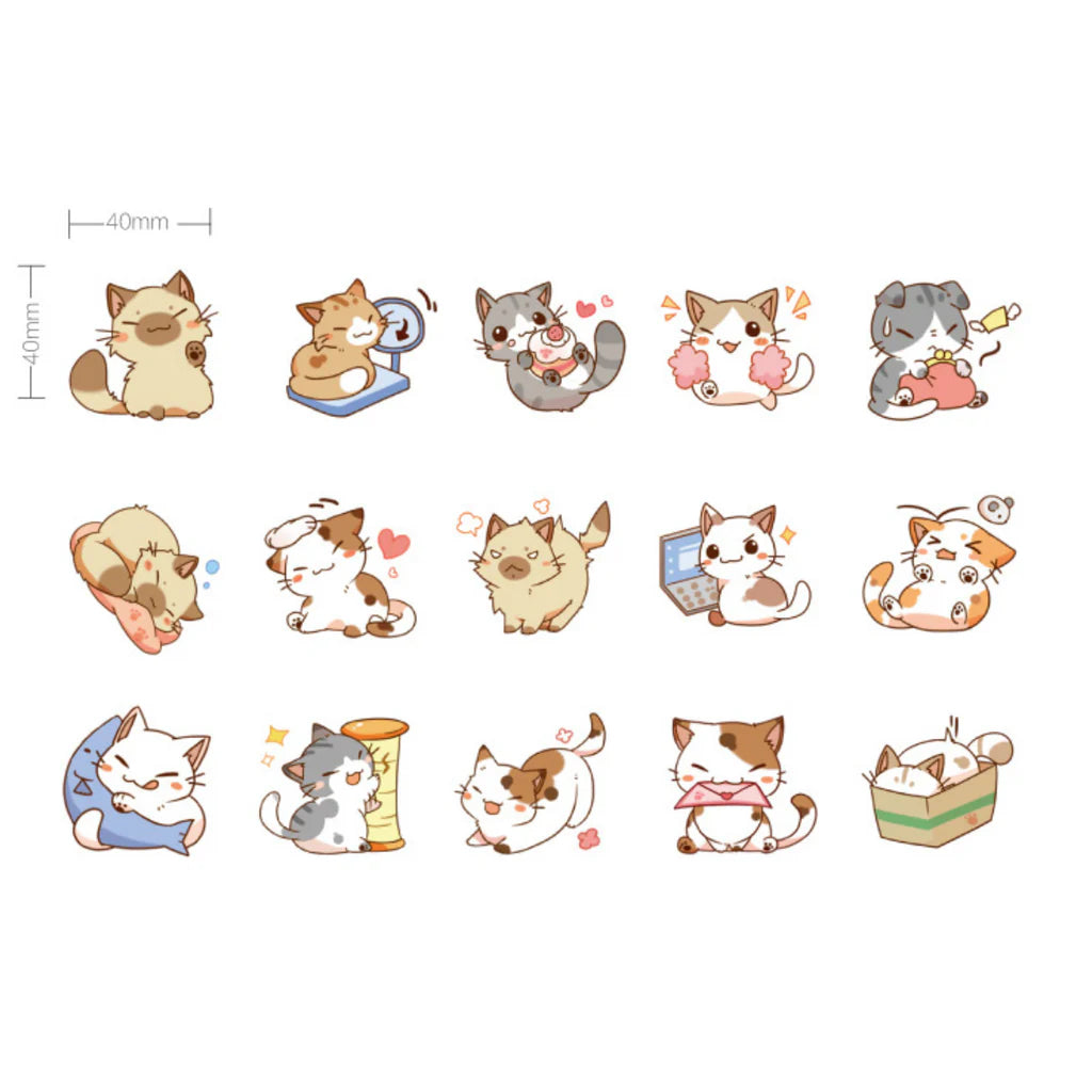 Little Chibi Cat Stickers – 45 Expressive Kitty Designs
