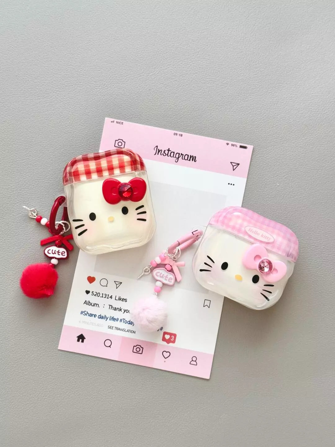 Hello Kitty My Melody Pink Jelly AirPod Case