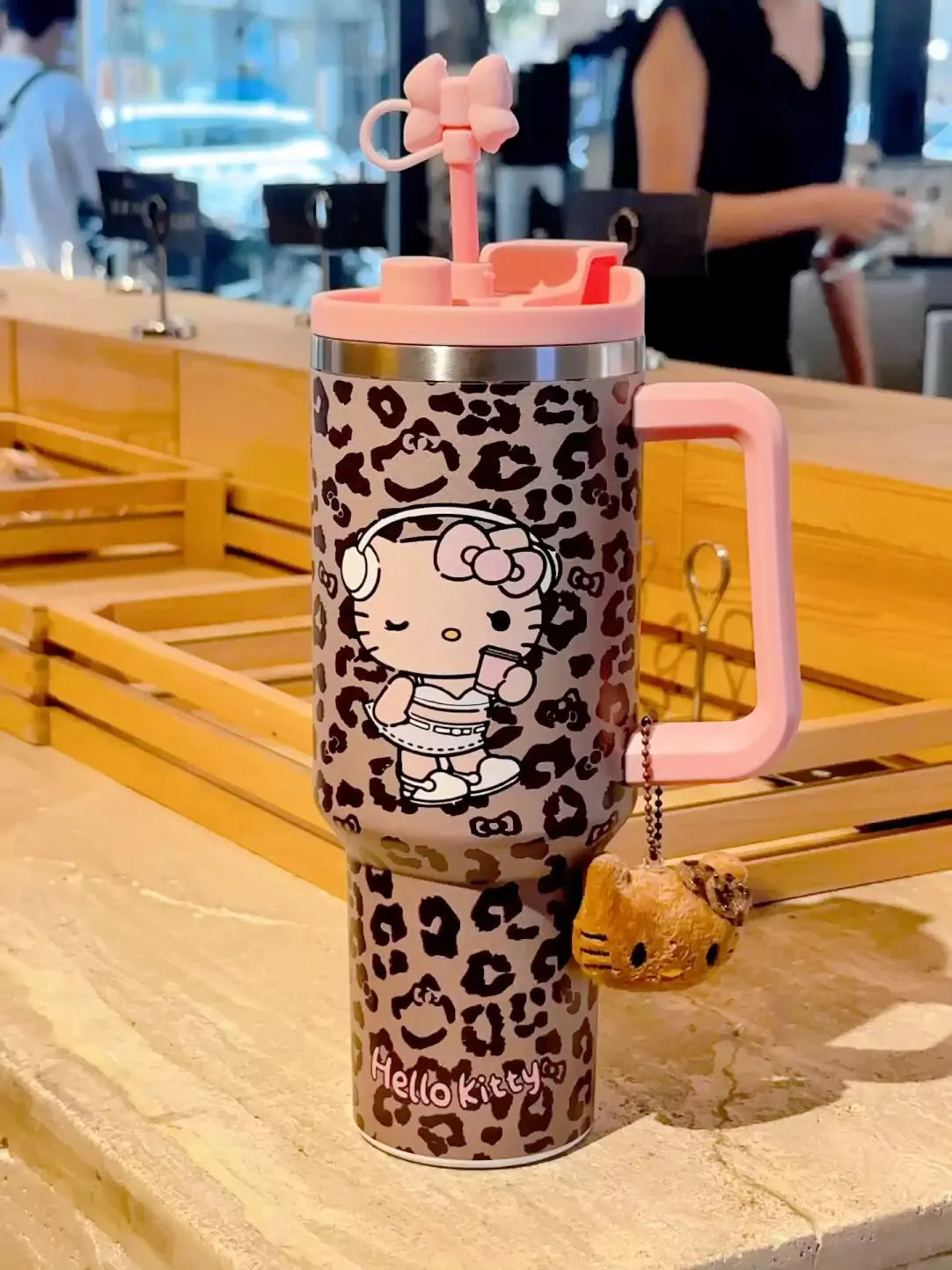 Kitty CoolCat Leopard Tumbler40 Oz & Travel Coffee Thermal Mug