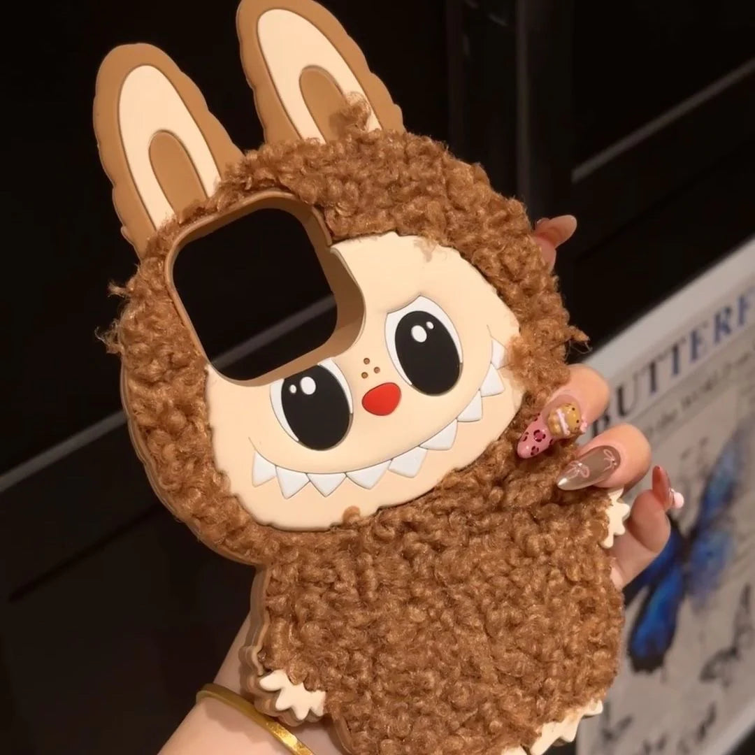 Labubu Fluffy Pal Art Toy Phone Case In Kawaii Shop Labubu Fluffy Pal Art Toy Phone Case In Kawaii Shop