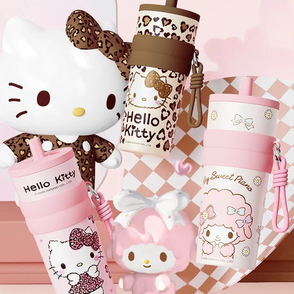 HelloKitty Chic Leopard-Print Tumbler (660ml) – In Kawaii Shop