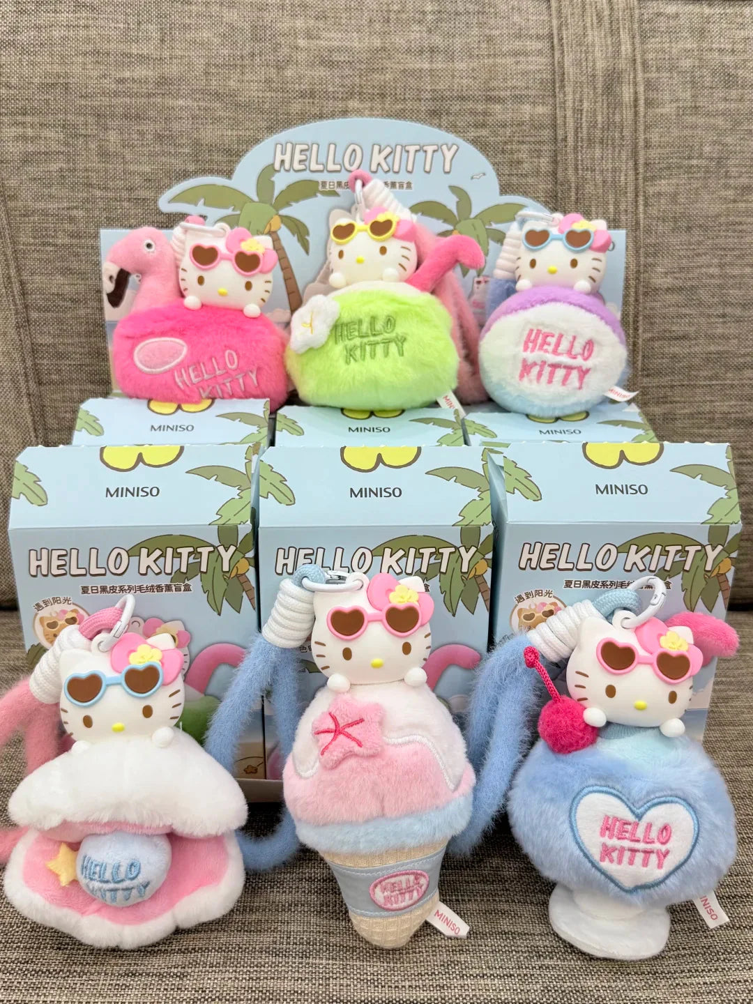 Hello Kitty Tropical Plush Keychain – Sun Activated Tanning Effect