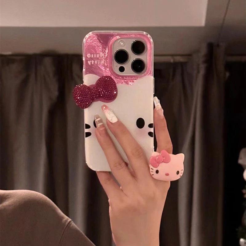 hello kitty bow phone case HelloKitty Shimmering Phone Case with Bow – In Kawaii Shop