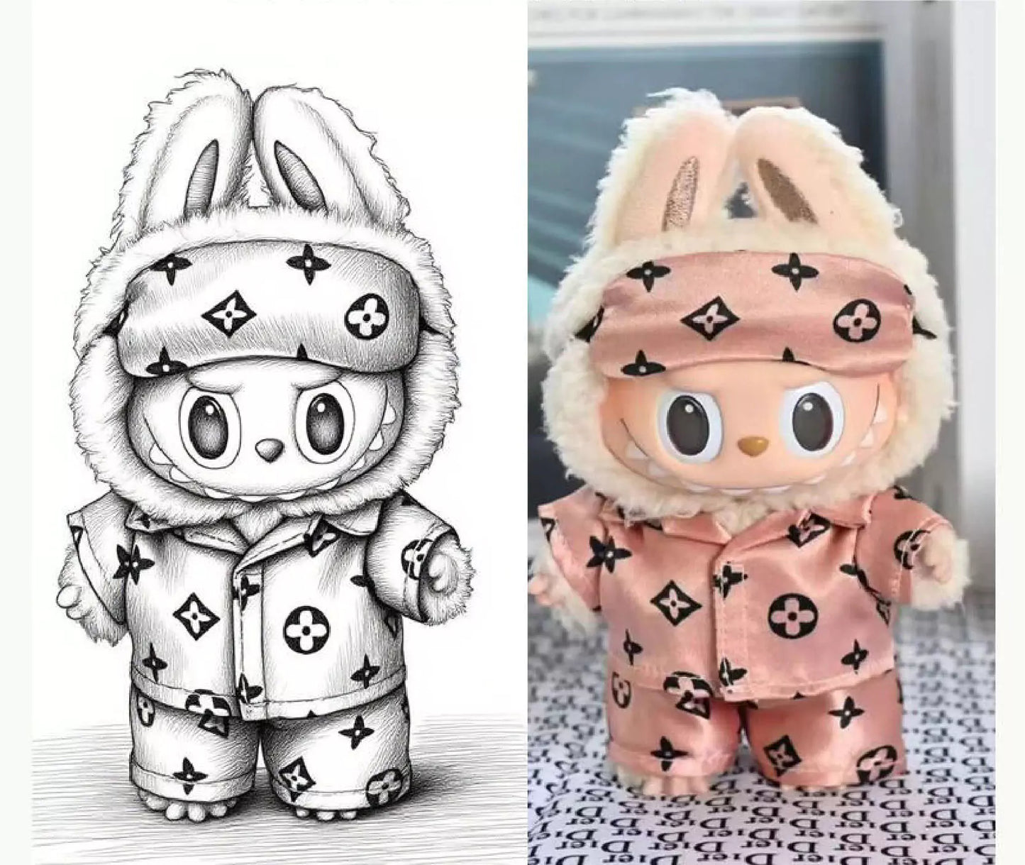 Boujee Nap Time — Labubu LV-Inspired Pajamas Set