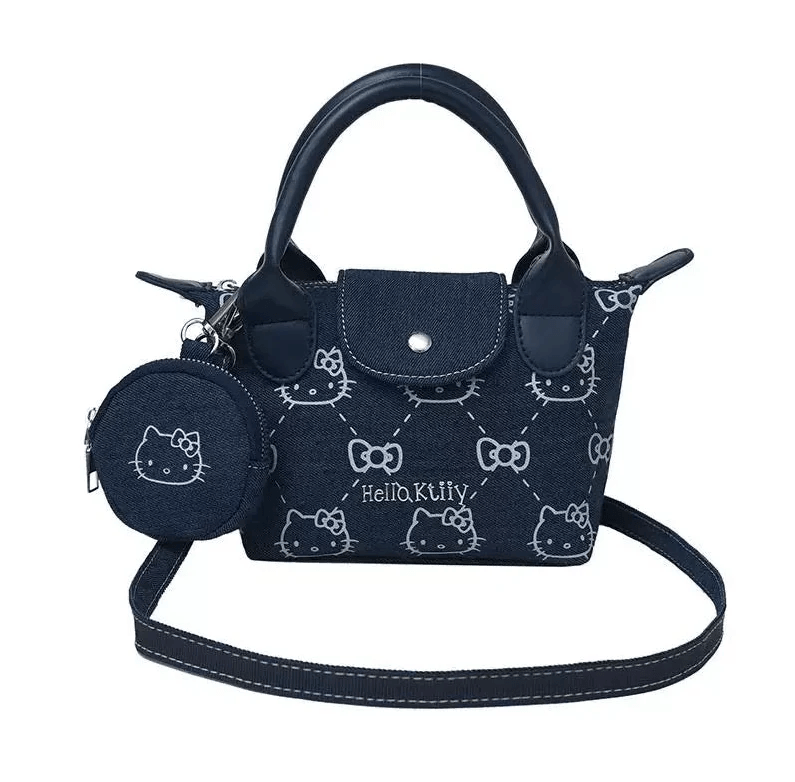 hello kitty denim backpack Hello Kitty Denim Dazzle Dumpling Bag – In Kawaii Shop