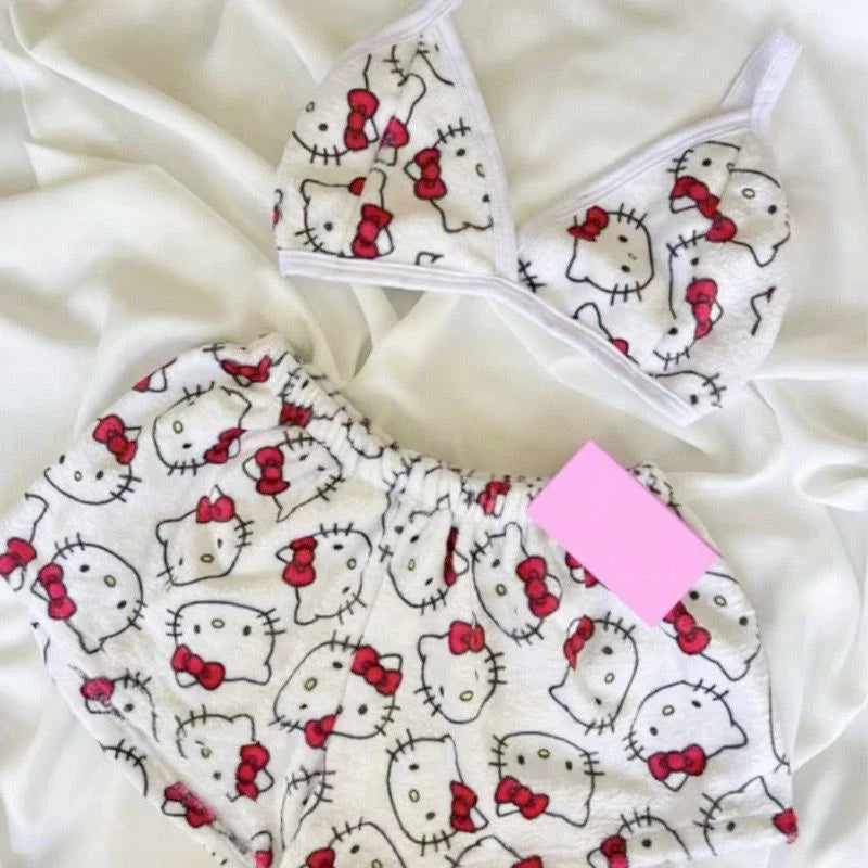 Hello Kitty Fluffy Loungewear Bikini & Shorts Set - In Kawaii Shop <span style="background-color:rgb(246,247,248);color:rgb(28,30,33);"> Hello Kitty Fluffy Loungewear Bikini & Shorts Set , sleepwear , In Kawaii Shop , sanrio , www.inkawaiishop.com </span>