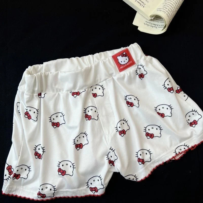 Hellokitty White Sweety Sleepwear Top with Shorts Pj Set