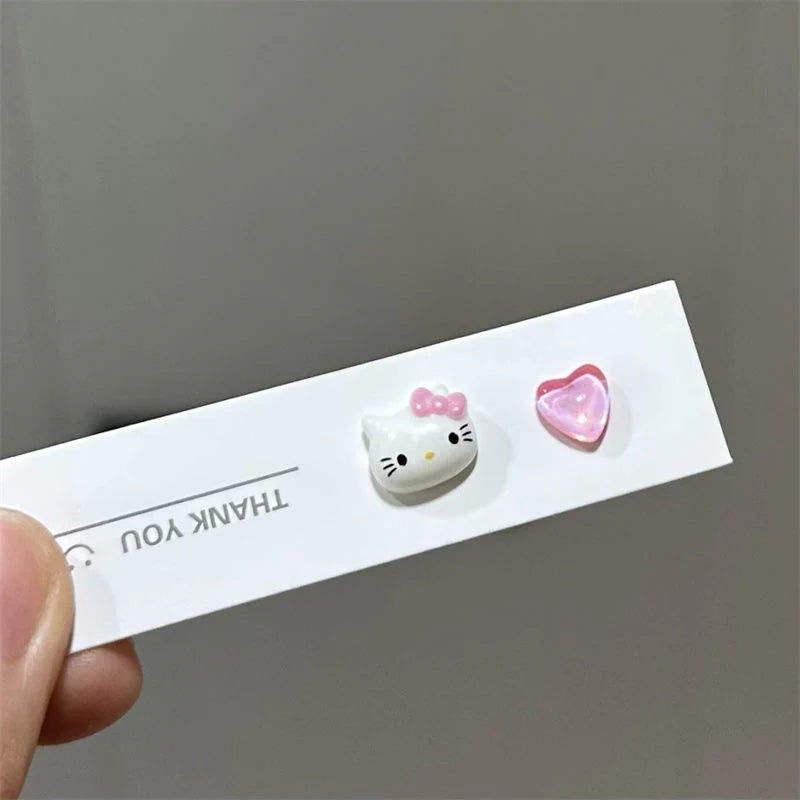 Hello Kitty Pink Heart Stud Earrings