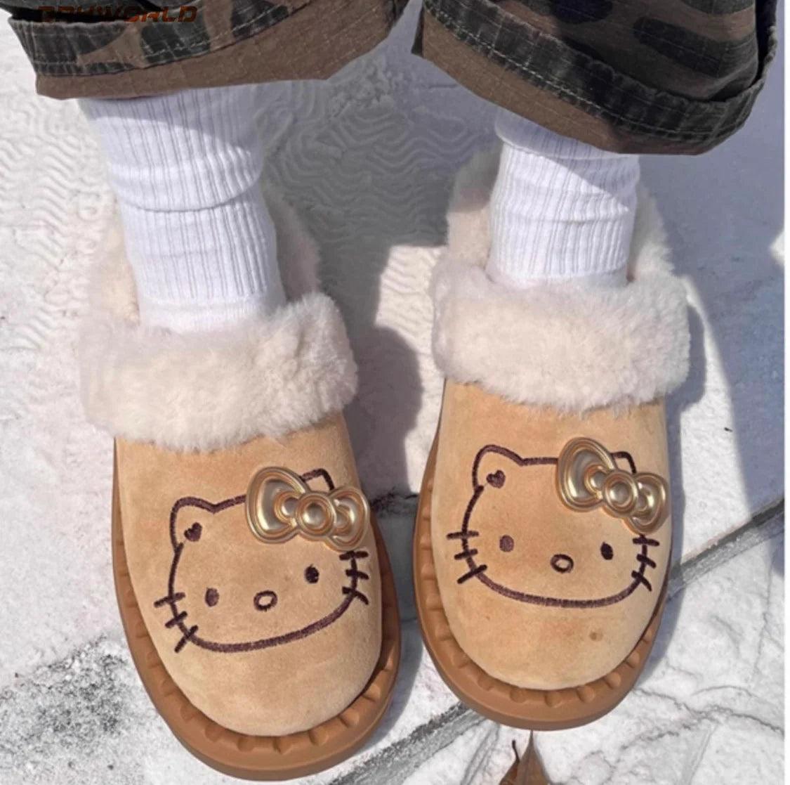 Hello Kitty Luxe Khaki Slippers with Gold Bow Charm - In Kawaii Shop <span style="background-color:rgb(246,247,248);color:rgb(28,30,33);"> Hello Kitty Luxe Khaki Slippers with Gold Bow Charm , Slippers , In Kawaii Shop , sanrio , www.inkawaiishop.com </span>