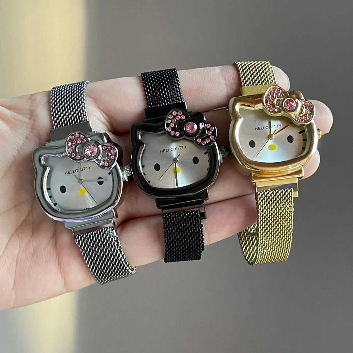 Hello Kitty Rhinestone Bow Golden Hour Watch
