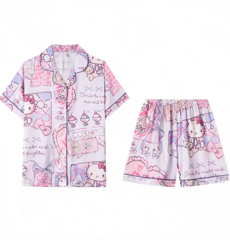 HelloKitty Silk Satin Pajama Set