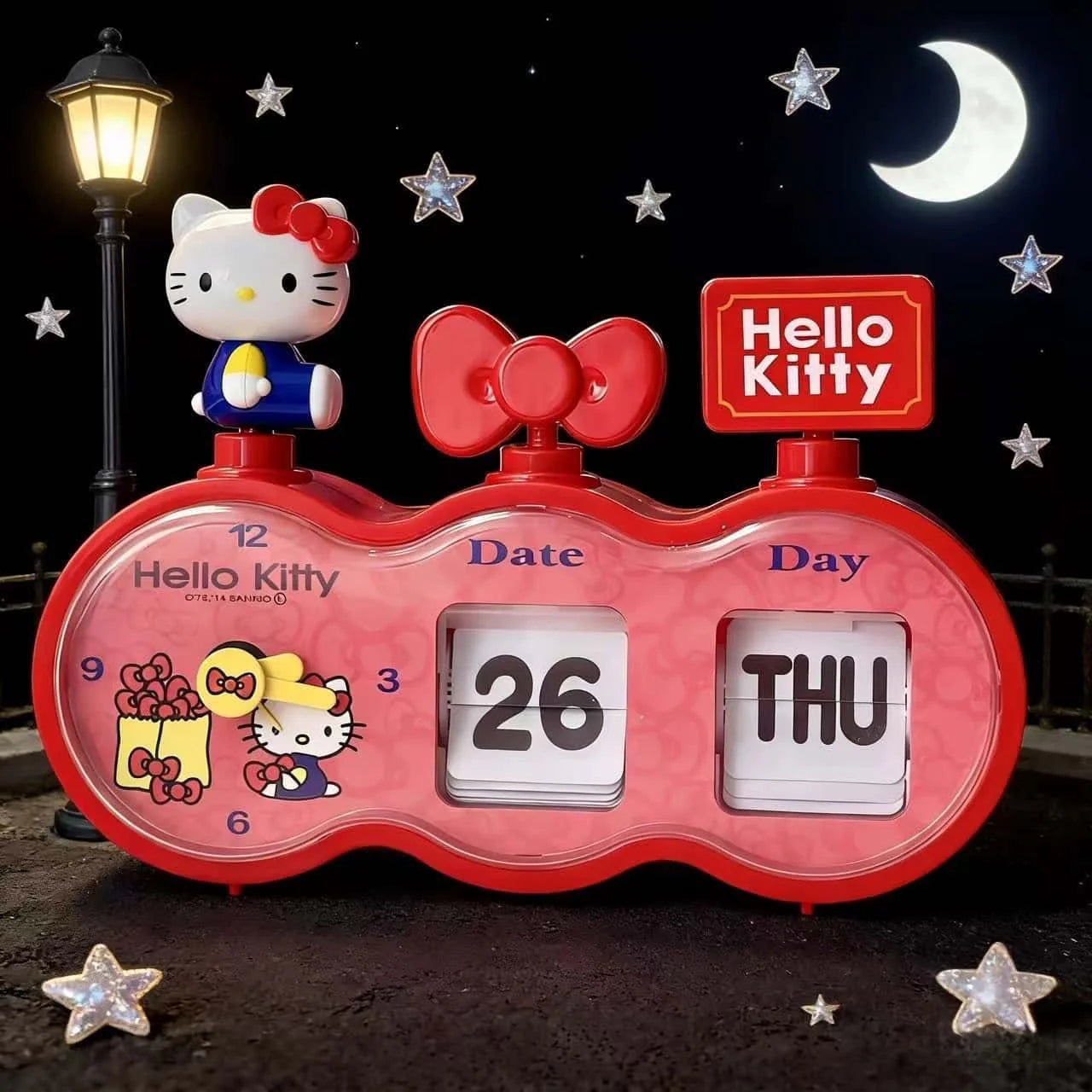 Hello Kitty Retro Flip Desk Calendar Clock
