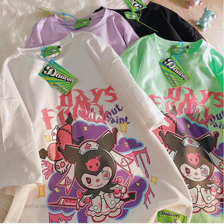 Kuromi Halloween Horror T-Shirt - In Kawaii Shop <span style="background-color:rgb(246,247,248);color:rgb(28,30,33);"> Kuromi Halloween Horror T-Shirt , T-SHIRT , In Kawaii Shop , sanrio, Y2K Style , www.inkawaiishop.com </span>