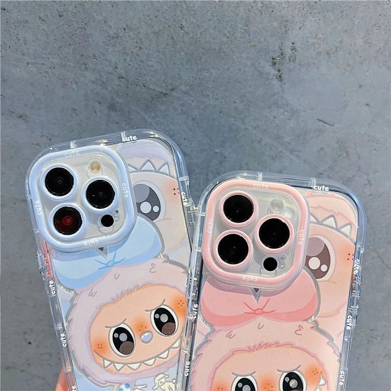 LABUBU Grinning Face Pastel Phone Case with Phone Charm