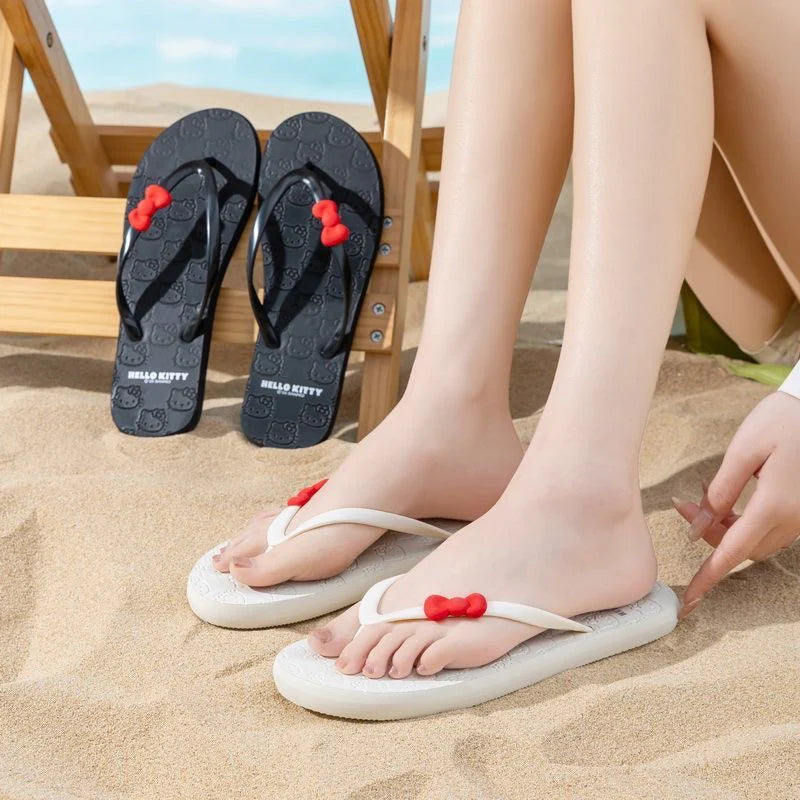 Hello Kitty 3D Red Bow Summer Beach Flip Flops