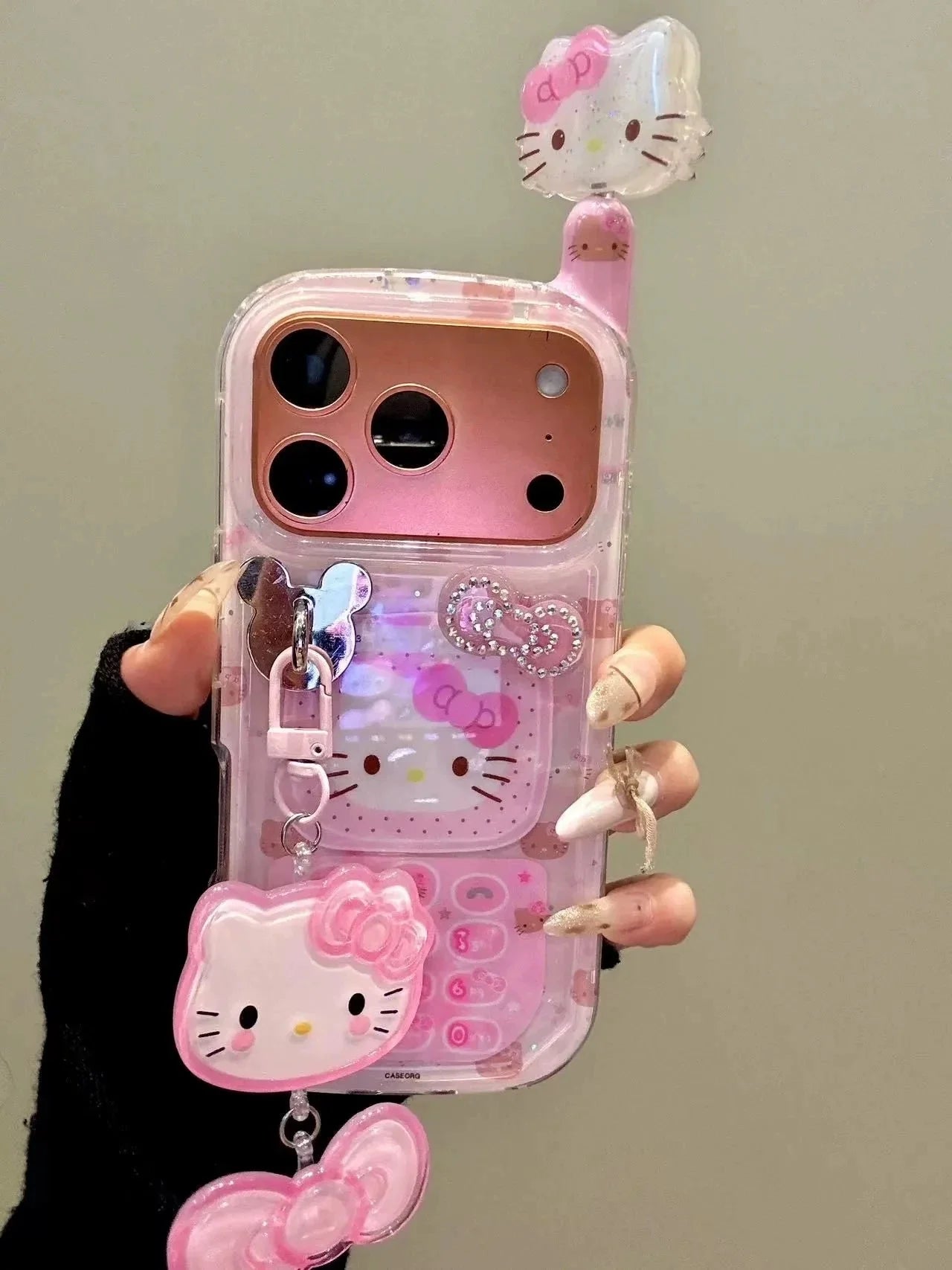 HelloKitty Pink Phone Shape Retro Design Cute Kawaii Phone Case