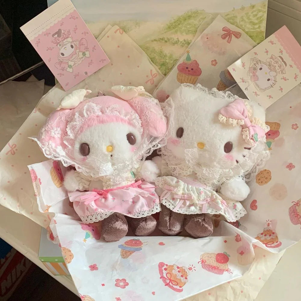 Sanrio Forest Lace Series Plush Charm | Hello Kitty & My Melody Lolita Keychain