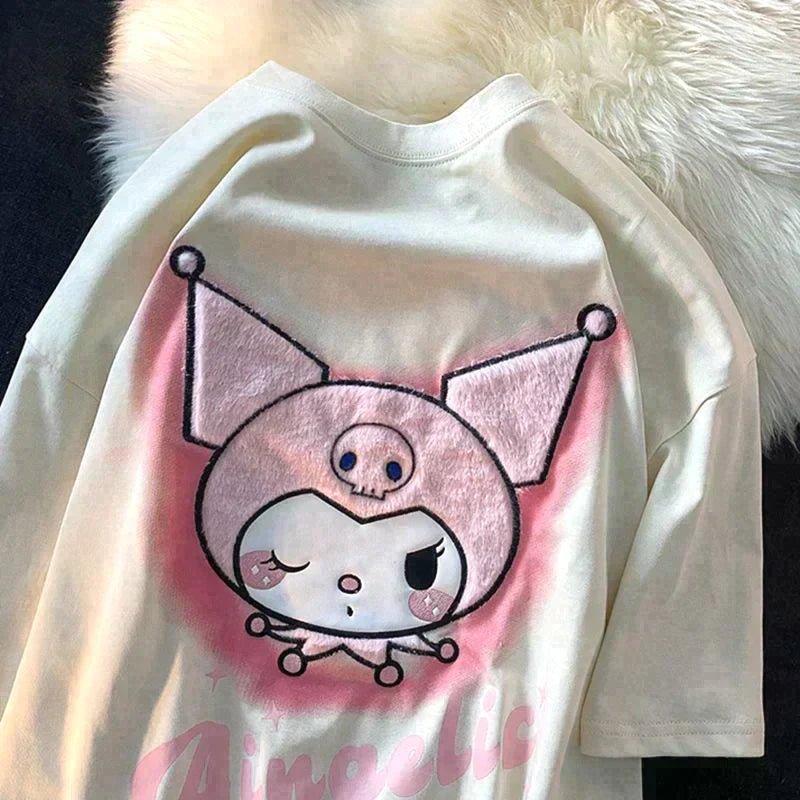 Kuromi Fluffy Face T-Shirt - In Kawaii Shop <span style="background-color:rgb(246,247,248);color:rgb(28,30,33);"> Kuromi Fluffy Face T-Shirt , , InKawaiiShop , sanrio , www.inkawaiishop.com </span>