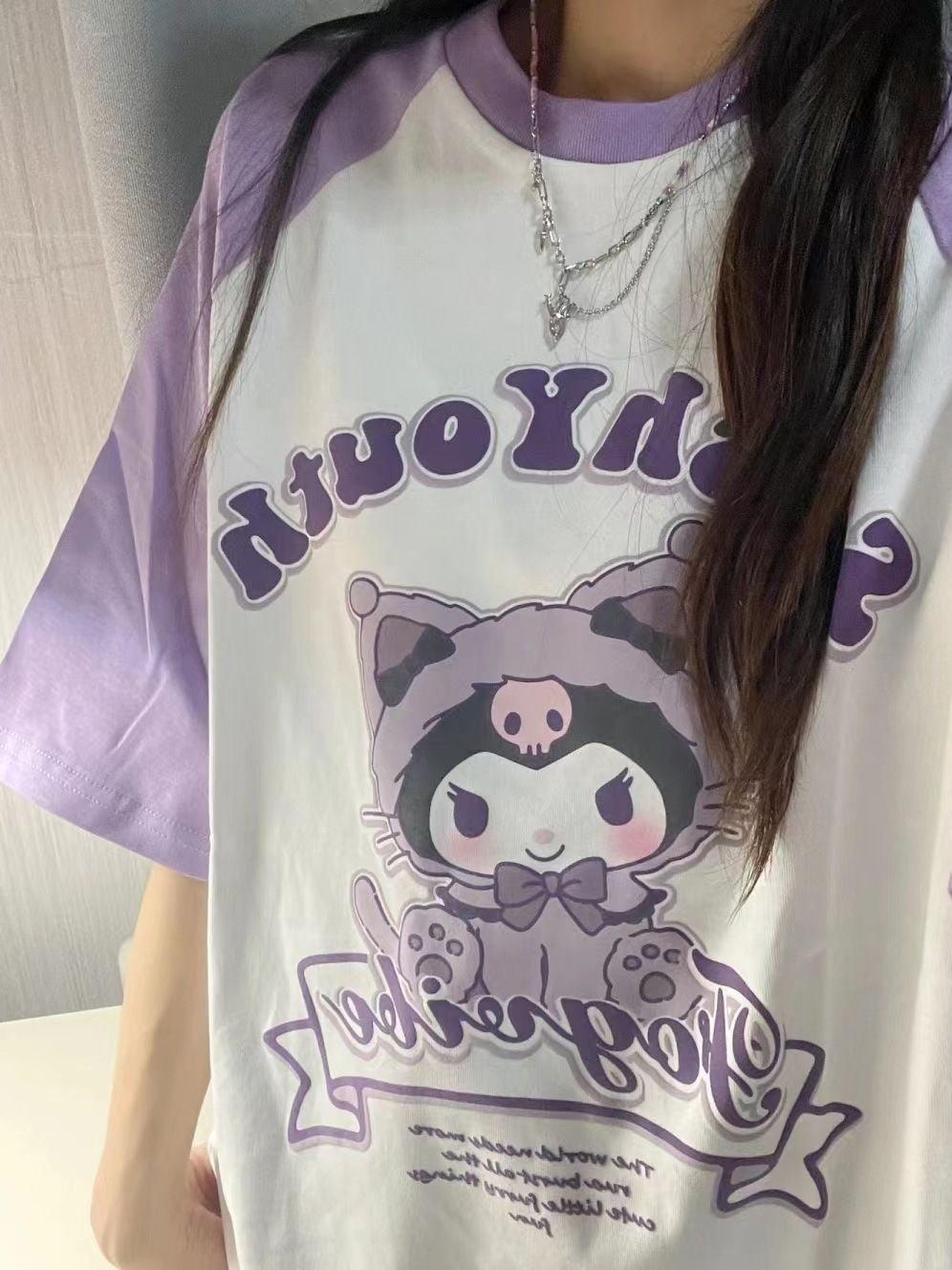 Kuromi in Cat Costume Shirt - In Kawaii Shop <span style="background-color:rgb(246,247,248);color:rgb(28,30,33);"> Kuromi in Cat Costume Shirt , T-SHIRT , InKawaiiShop , sanrio , www.inkawaiishop.com </span>