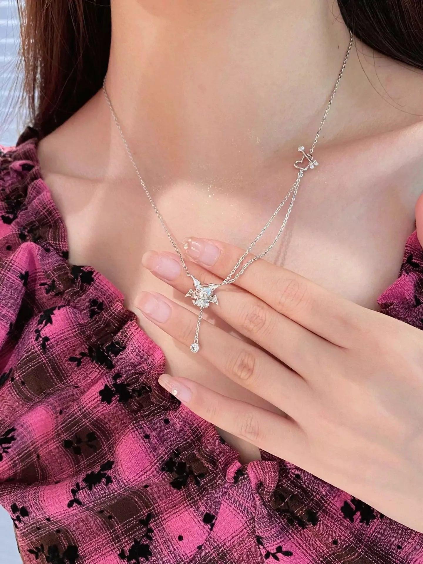 Kuromi Little Devil Wings Necklace - In Kawaii Shop <span style="background-color:rgb(246,247,248);color:rgb(28,30,33);"> Kuromi Little Devil Wings Necklace , necklace , ZGO , sanrio , www.inkawaiishop.com </span>