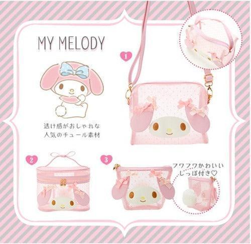 My Melody and Kuromi Mesh Shoulder Bag / Makeup Organizer - In Kawaii Shop <span style="background-color:rgb(246,247,248);color:rgb(28,30,33);"> My Melody and Kuromi Mesh Shoulder Bag / Makeup Organizer , wallet , sanrio , sanrio , www.inkawaiishop.com </span>
