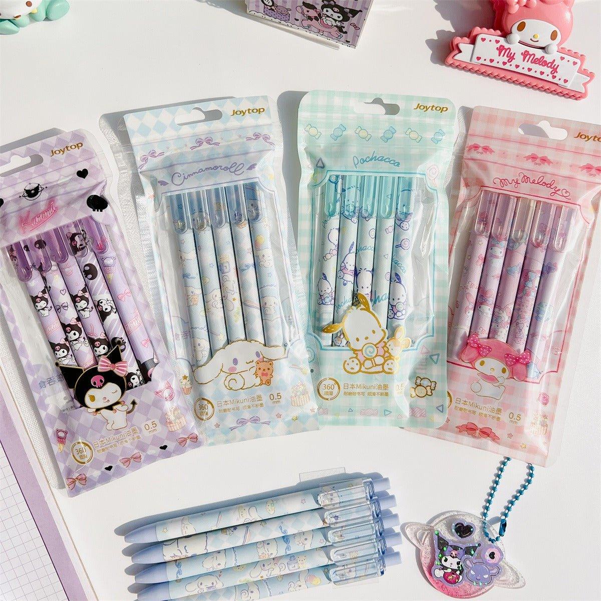 Pack of 5 Sanrio Gel Pen Set - In Kawaii Shop <span style="background-color:rgb(246,247,248);color:rgb(28,30,33);"> Pack of 5 Sanrio Gel Pen Set , Gel Pen , joytop , Pen, sanrio, stationary , www.inkawaiishop.com </span>