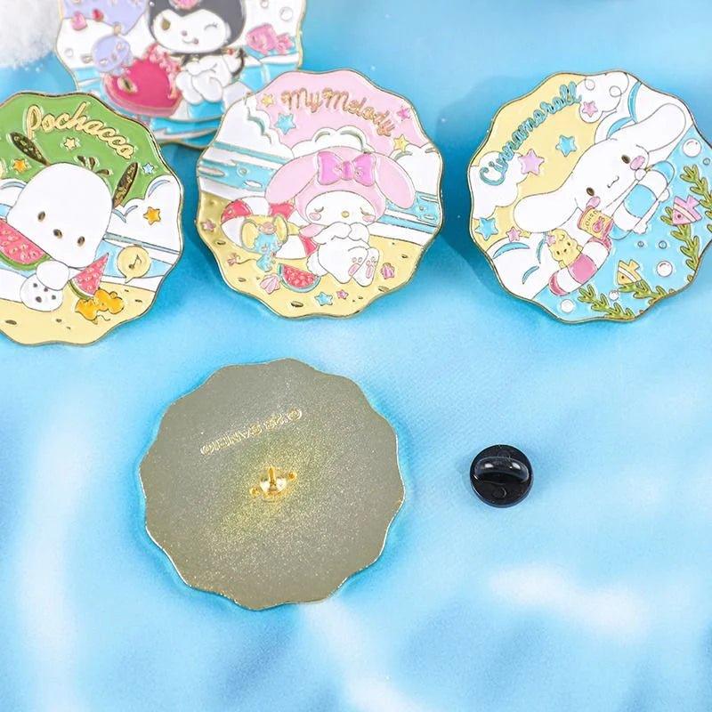 Sanrio Beach Fun Medal Pins - In Kawaii Shop <span style="background-color:rgb(246,247,248);color:rgb(28,30,33);"> Sanrio Beach Fun Medal Pins , Brooch , Ledai , sanrio, stationary , www.inkawaiishop.com </span>