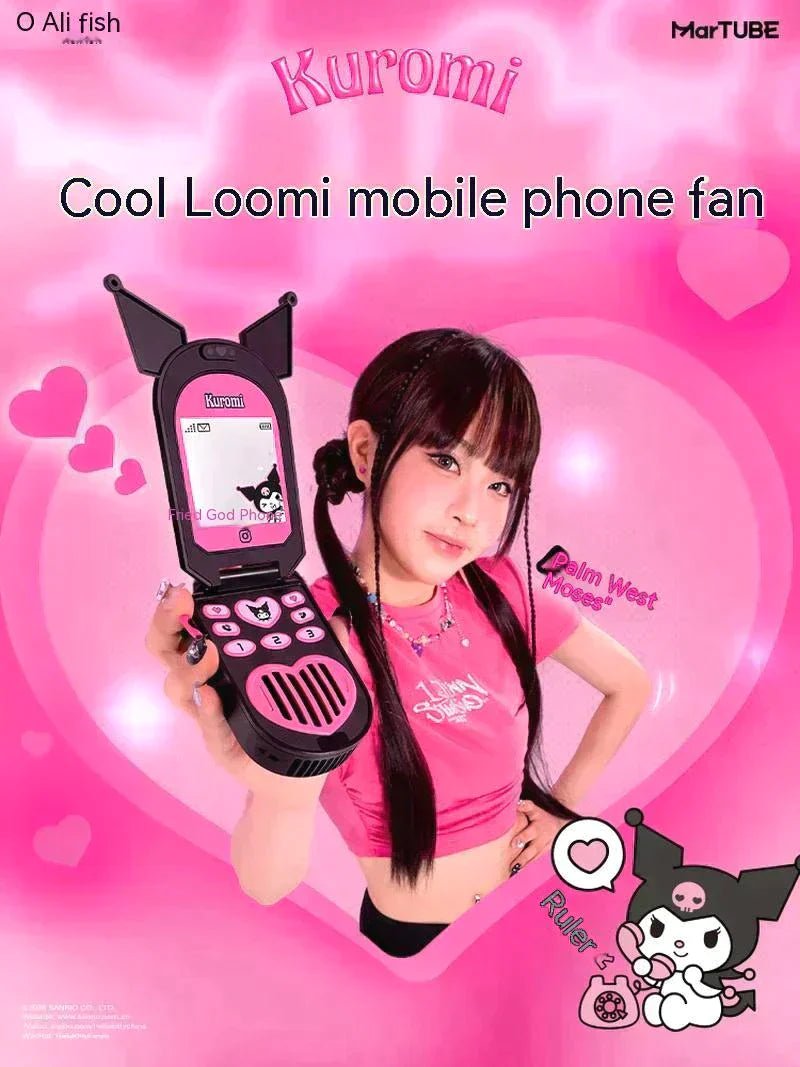 Kuromi Cellphone Mini Fan Gift Box (USB Charger) - In Kawaii Shop