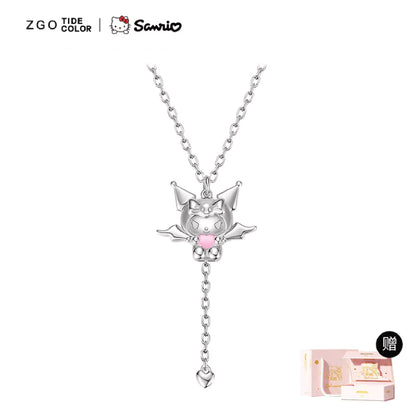 Angel  Hello Kitty and Devil Kuromi Heart Necklace