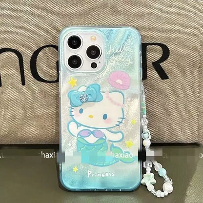 Hello Kitty Mermaid Princess Phone Case with Phone Charm