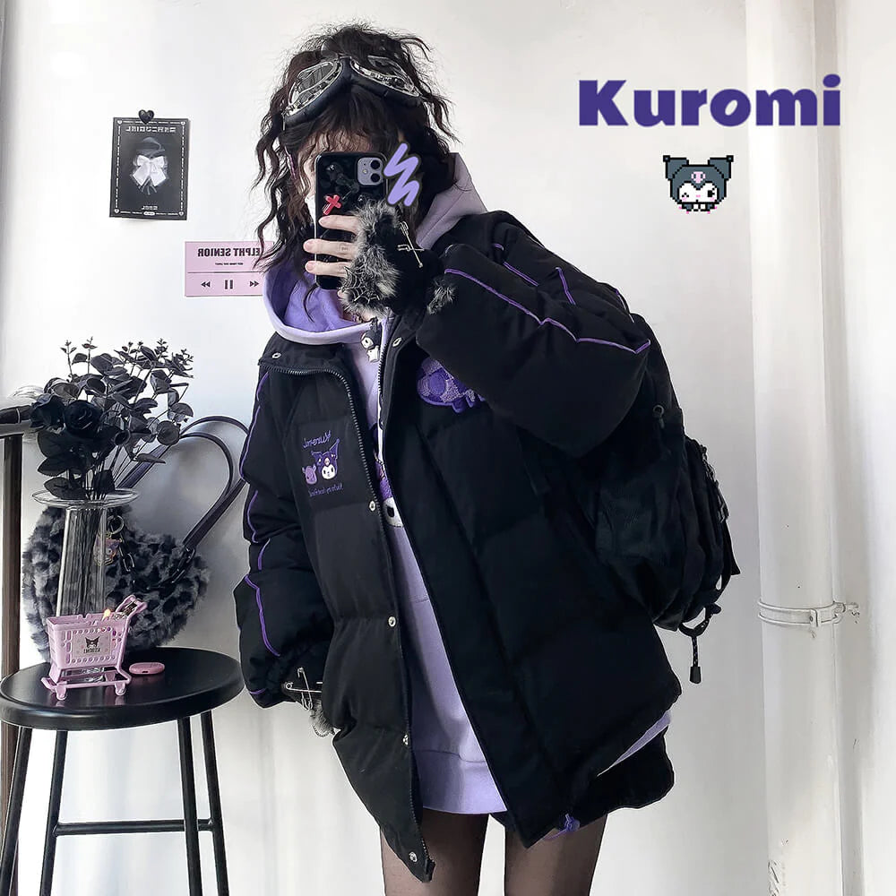 Kuromi and Cinnamoroll Puffer Jacket