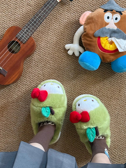 Hello Kitty Apple & Pear Plush Slippers