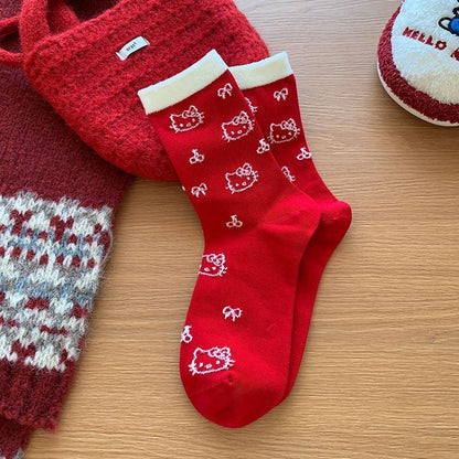 Hello Kitty Merry & Bright Socks 4 Pic Set