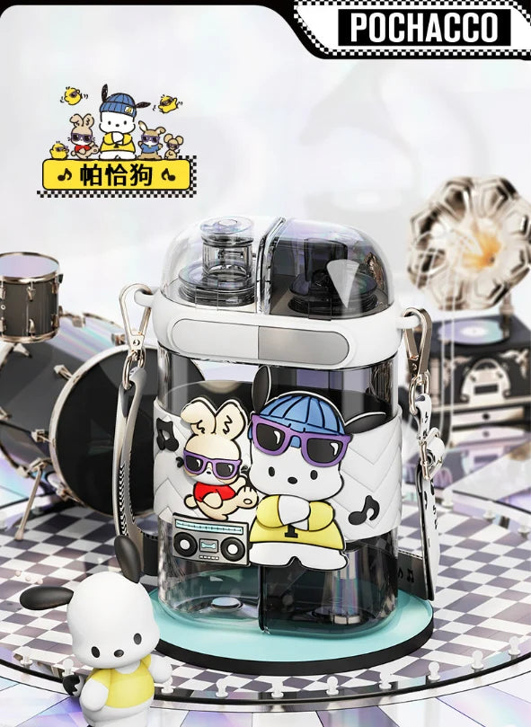 Sanrio Two-Tone Water Bottle with Dual Drinking Spouts – 640ml