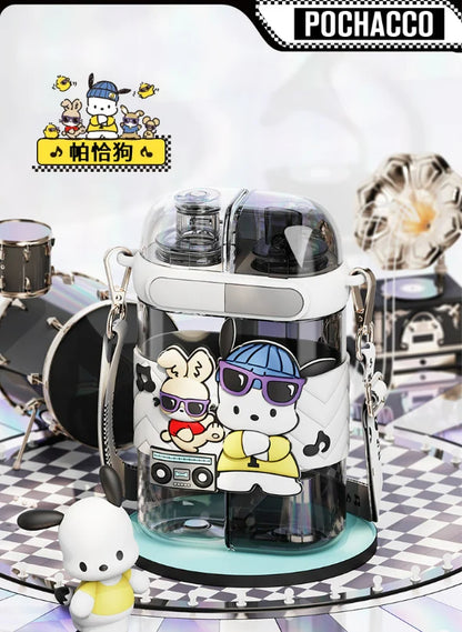 Sanrio Two-Tone Water Bottle with Dual Drinking Spouts – 640ml