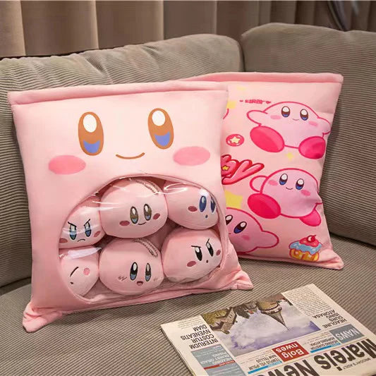 Kirby Plush Pillow with 6 Mini Plushies Set