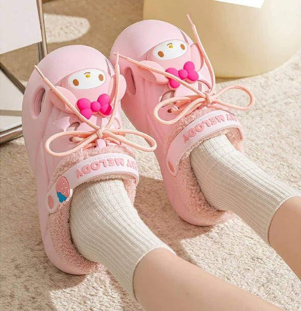 Sanrio Fleece Bow Clogs