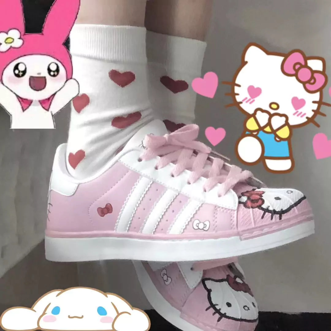 Cinnamoroll & Hello Kitty Kawaii Face Sneakers