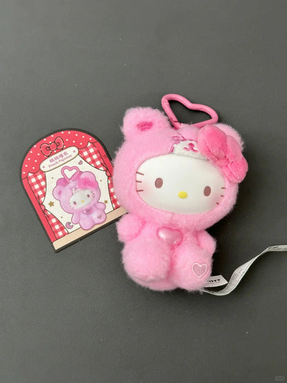 Hello Kitty Teddy Pajamas Plush Keychain