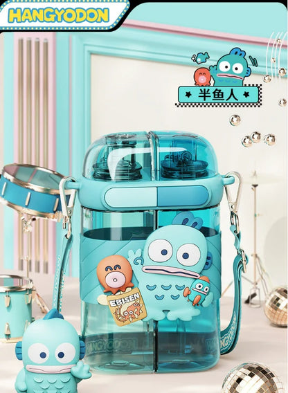 Sanrio Two-Tone Water Bottle with Dual Drinking Spouts – 640ml