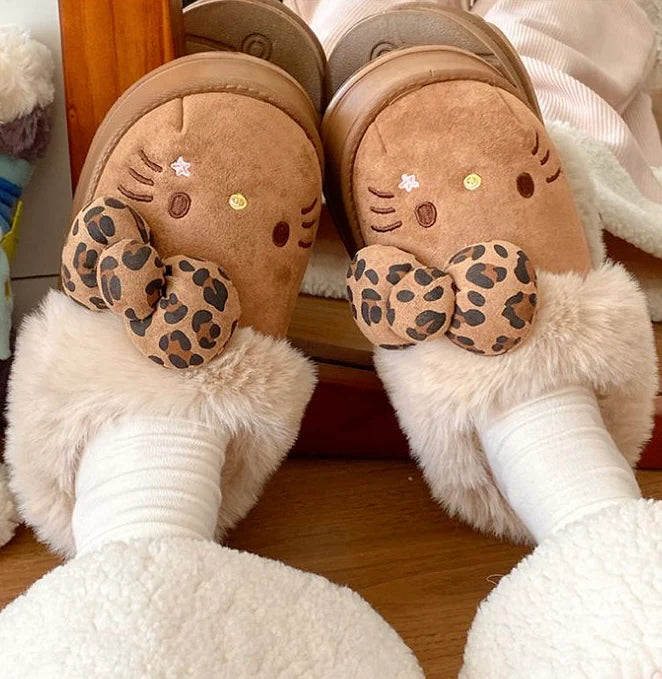 Hello Kitty Fuzzy Slippers – Cozy & Cute Indoor/Outdoor Wear