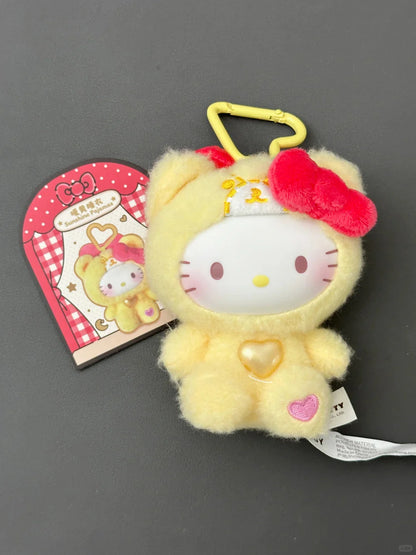Hello Kitty Teddy Pajamas Plush Keychain