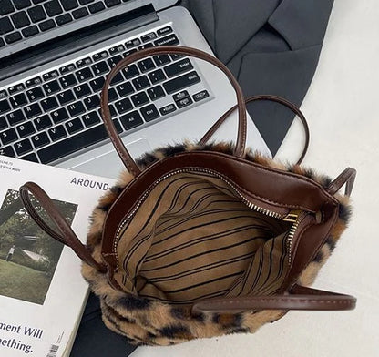 Hello Kitty 3-Way Leopard Print Plush Tote Bag