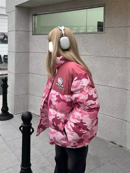 Hello Kitty Camo Baggy Puffer Jacket