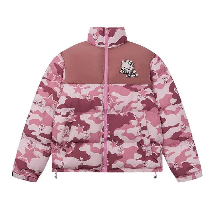 Hello Kitty Camo Baggy Puffer Jacket