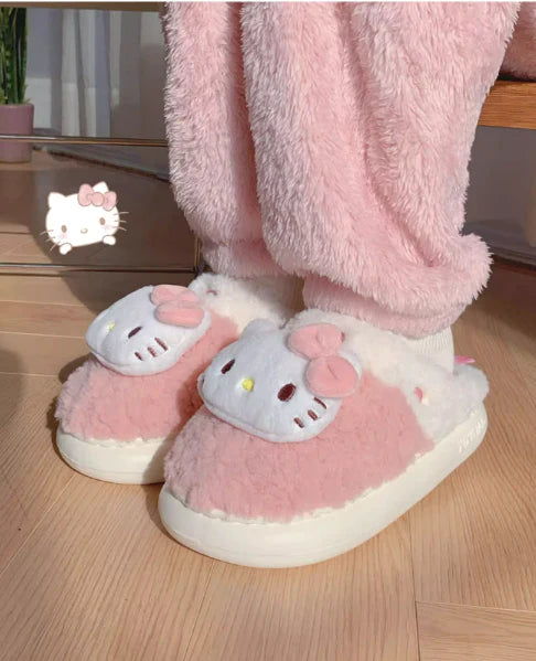 Sanrio plush fuzzy slippers home shoes