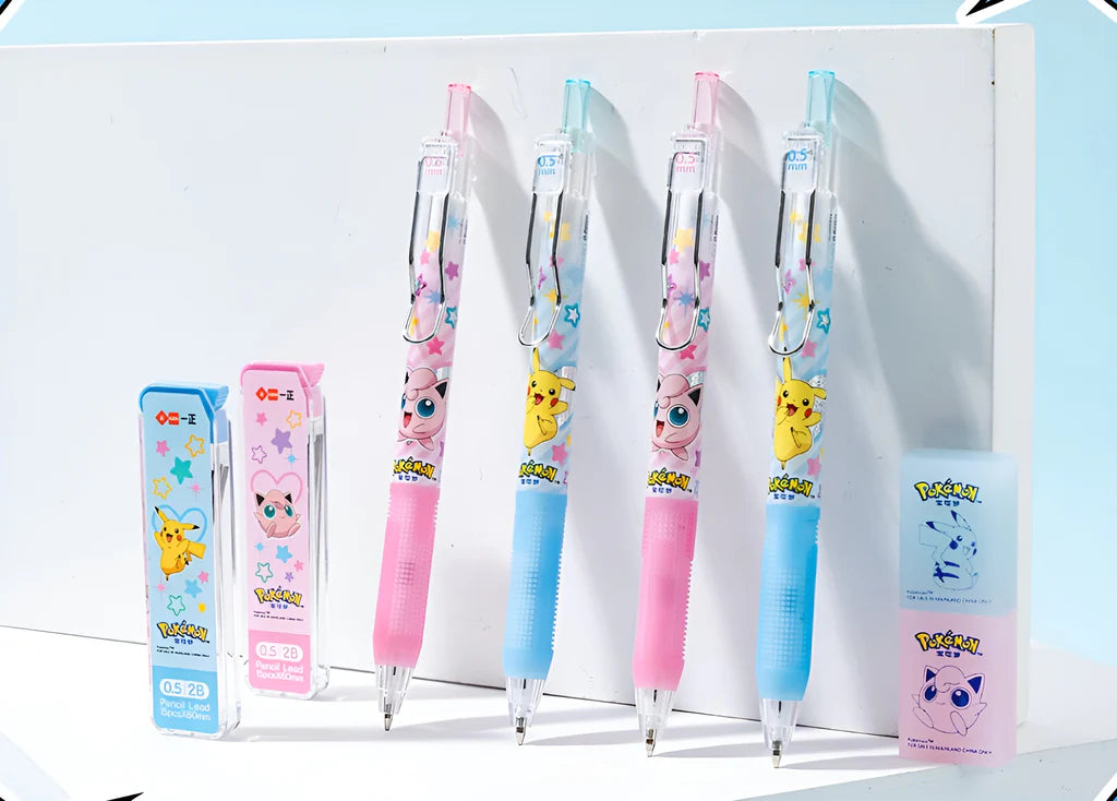 Pokemon Mechanical Pencil Set - Pencil + Refills + Eraser