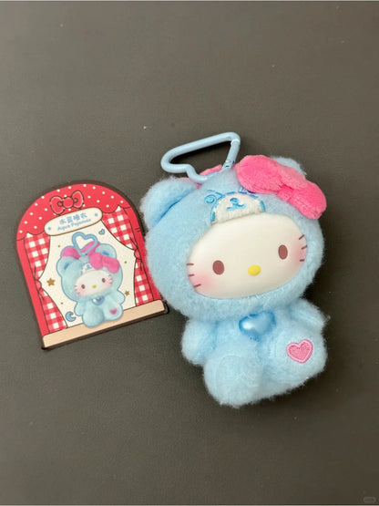 Hello Kitty Teddy Pajamas Plush Keychain