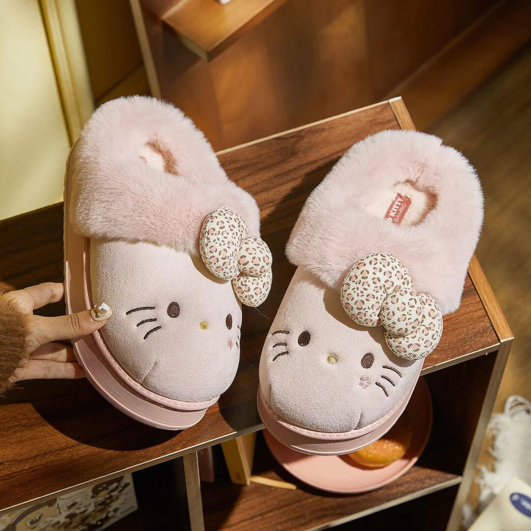 Hello Kitty Fuzzy Slippers – Cozy & Cute Indoor/Outdoor Wear